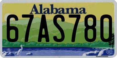 AL license plate 67AS780