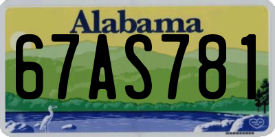 AL license plate 67AS781