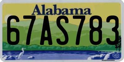 AL license plate 67AS783