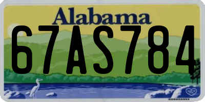 AL license plate 67AS784
