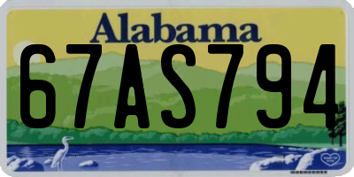 AL license plate 67AS794