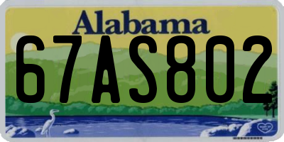 AL license plate 67AS802