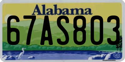 AL license plate 67AS803
