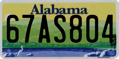AL license plate 67AS804