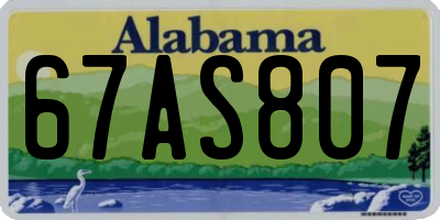 AL license plate 67AS807