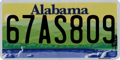 AL license plate 67AS809