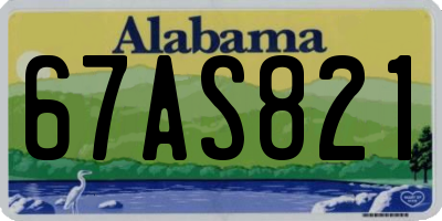 AL license plate 67AS821