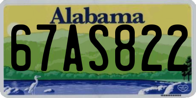 AL license plate 67AS822