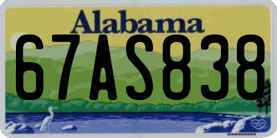 AL license plate 67AS838