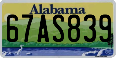 AL license plate 67AS839
