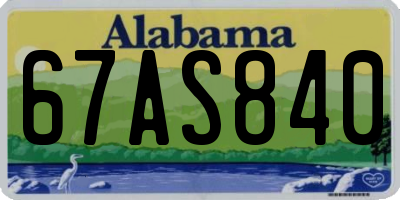 AL license plate 67AS840