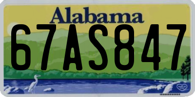 AL license plate 67AS847
