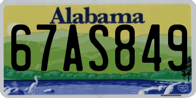 AL license plate 67AS849