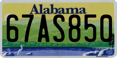 AL license plate 67AS850