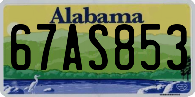AL license plate 67AS853