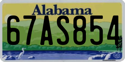 AL license plate 67AS854