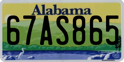AL license plate 67AS865