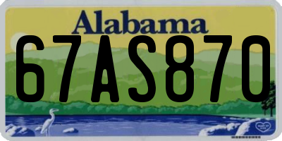 AL license plate 67AS870