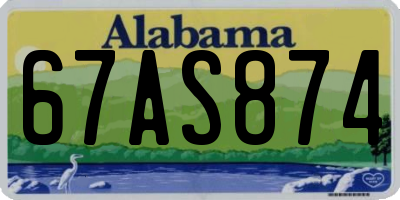 AL license plate 67AS874