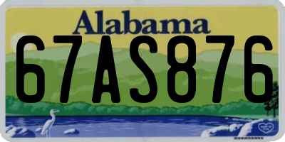 AL license plate 67AS876