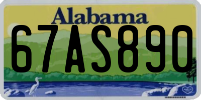 AL license plate 67AS890