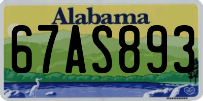 AL license plate 67AS893