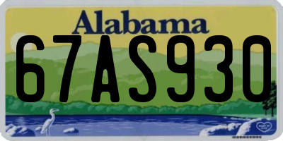AL license plate 67AS930