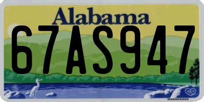 AL license plate 67AS947