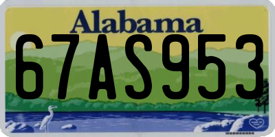 AL license plate 67AS953
