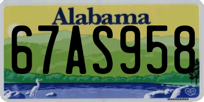 AL license plate 67AS958