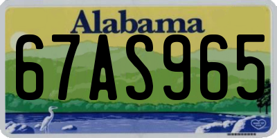 AL license plate 67AS965