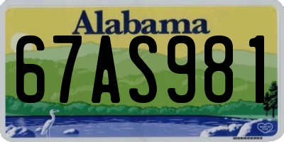 AL license plate 67AS981