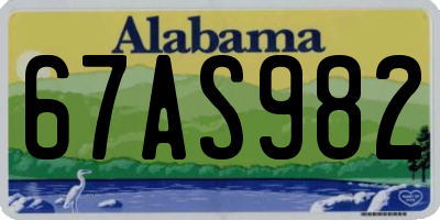 AL license plate 67AS982
