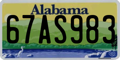 AL license plate 67AS983