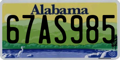 AL license plate 67AS985