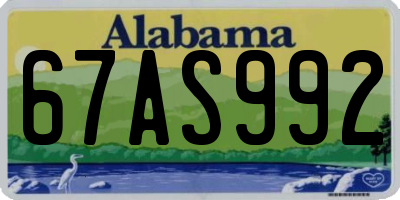 AL license plate 67AS992