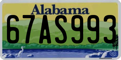 AL license plate 67AS993
