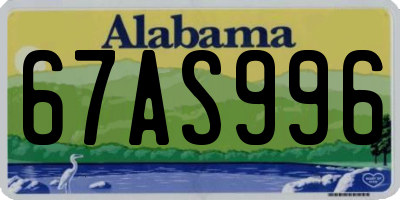 AL license plate 67AS996