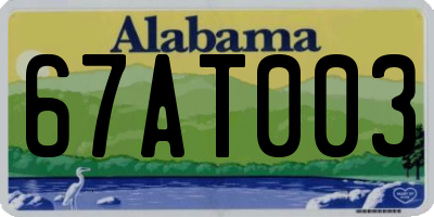 AL license plate 67AT003