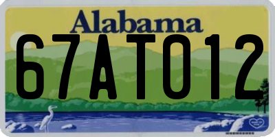 AL license plate 67AT012