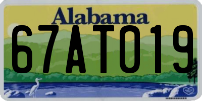 AL license plate 67AT019