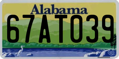 AL license plate 67AT039
