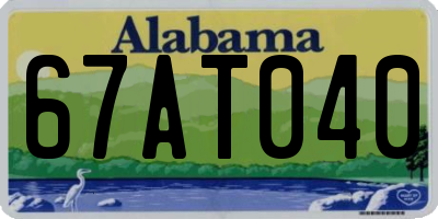 AL license plate 67AT040