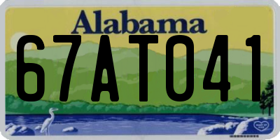 AL license plate 67AT041