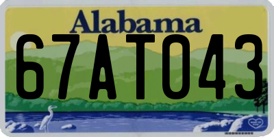 AL license plate 67AT043