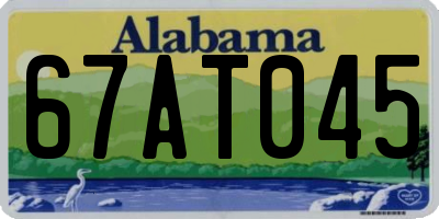 AL license plate 67AT045
