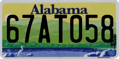 AL license plate 67AT058