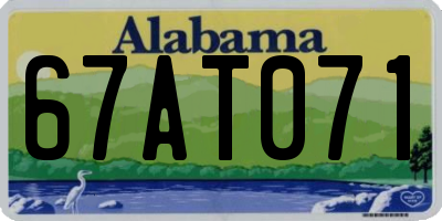 AL license plate 67AT071