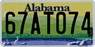 AL license plate 67AT074