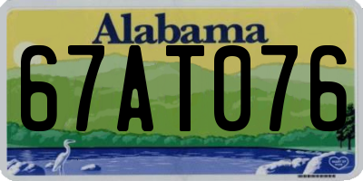 AL license plate 67AT076
